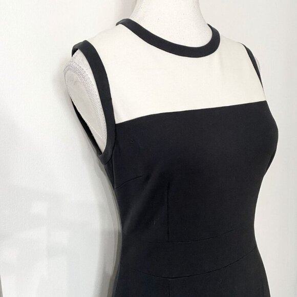KATE SPADE JANELLE BLACK WHITE COLORBLOCK SLEEVELESS BODYCON DRESS - 2 - Picture 4 of 10